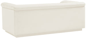 Cascade Cream Velvet Fabric Loveseat 192Cream-L Meridian Furniture