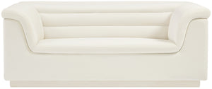 Cascade Cream Velvet Fabric Loveseat 192Cream-L Meridian Furniture