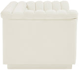 Cascade Cream Velvet Fabric Loveseat 192Cream-L Meridian Furniture