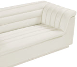 Cascade Cream Velvet Fabric Loveseat 192Cream-L Meridian Furniture