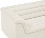 Cascade Cream Velvet Fabric Loveseat 192Cream-L Meridian Furniture