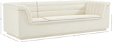 Cascade Cream Velvet Fabric Sofa 192Cream-S Meridian Furniture