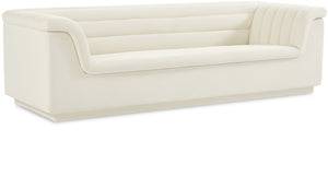 Cascade Cream Velvet Fabric Sofa 192Cream-S Meridian Furniture