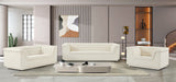 Cascade Cream Velvet Fabric Sofa 192Cream-S Meridian Furniture