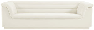 Cascade Cream Velvet Fabric Sofa 192Cream-S Meridian Furniture