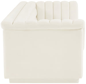 Cascade Cream Velvet Fabric Sofa 192Cream-S Meridian Furniture