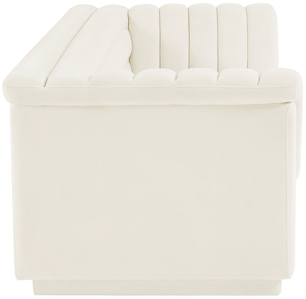 Cascade Cream Velvet Fabric Sofa 192Cream-S Meridian Furniture