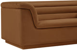 Cascade Saddle Velvet Fabric Loveseat 192Saddle-L Meridian Furniture