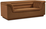 Cascade Saddle Velvet Fabric Loveseat 192Saddle-L Meridian Furniture