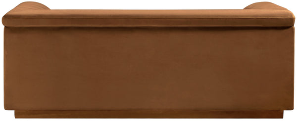 Cascade Saddle Velvet Fabric Loveseat 192Saddle-L Meridian Furniture