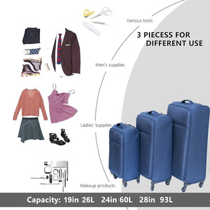 English Elm Oxford Cloth Softside Spinner Suitcase Waterproof Fabric Shell with Ergonomic Handle W2710P242519