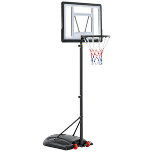 English Elm Soozier Portable Basketball Goal Steel Frame Adjustable Height Backboard with Wheels W2225P217773