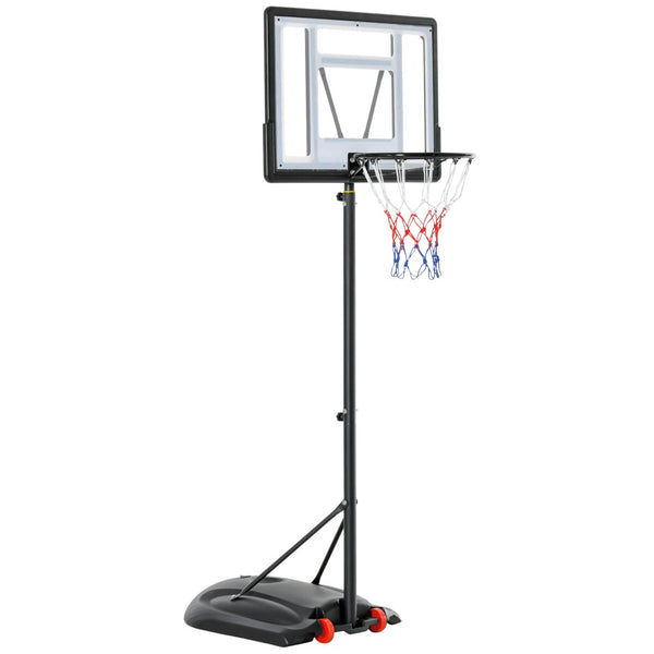 English Elm Soozier Portable Basketball Goal Steel Frame Adjustable Height Backboard with Wheels W2225P217773