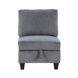 English Elm Modern Armless Chair with Hidden Storage Corduroy Upholstery Modular Accent Seat for Living Rooms Dark Gray 26 L x 29 W x 15.75 H B011P206268