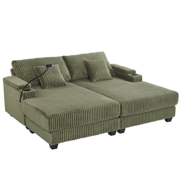 English Elm Swivel Barrel Accent Chair Chenille Tufted Round Club Seat for Living Room Lounge Green N719S002270F