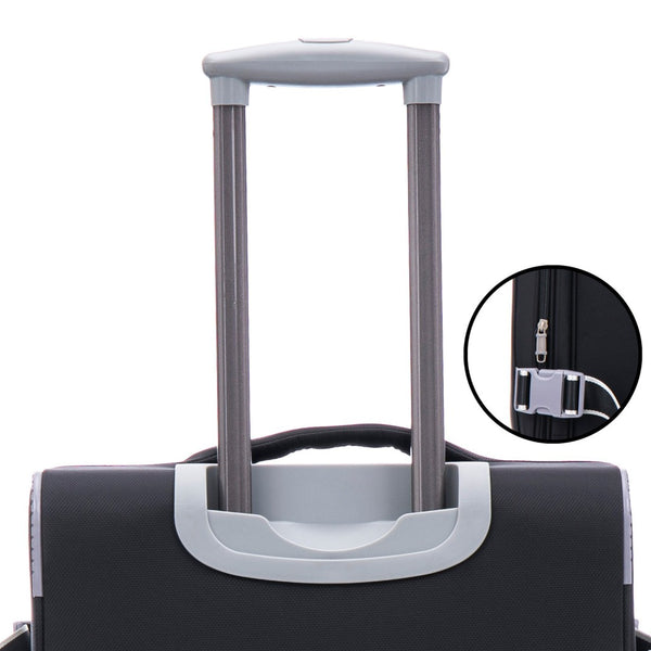 English Elm Softside Expandable Spinner Luggage Set Four Piece Lightweight Travel Collection Black T3292P343396