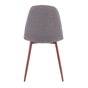 English Elm Contemporary Walnut Leg Steel Frame Dining Side Chairs with Padded Upholstered Seats B202P223635