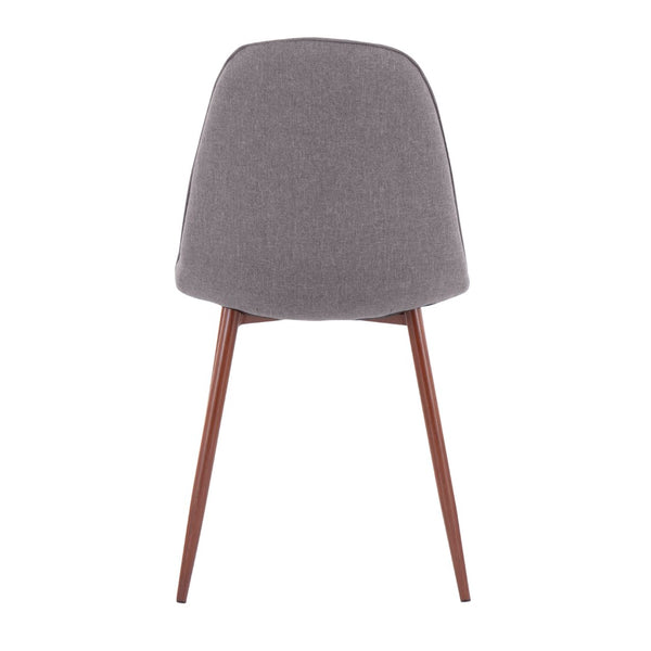 English Elm Contemporary Walnut Leg Steel Frame Dining Side Chairs with Padded Upholstered Seats B202P223635