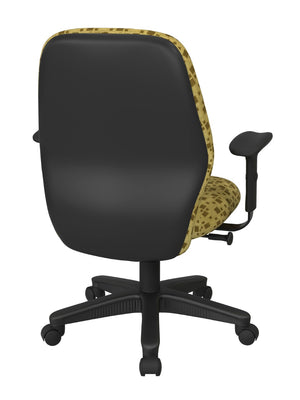 OSP Home Furnishings Mid Back Ergonomic Manager Chair with Synchro Tilt Lumbar Support and Padded Arms Kiwi 3121-K109