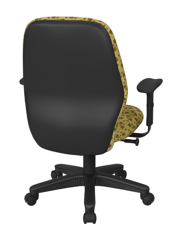 OSP Home Furnishings Mid Back Ergonomic Manager Chair with Synchro Tilt Lumbar Support and Padded Arms Kiwi 3121-K109
