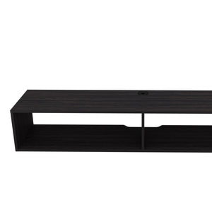 English Elm Wengue Floating Media Rack Melamine 2-Shelf Modern Open Storage Low Profile Console for TVs and Decor — Sleek Elegant Organization Solution B062P290246