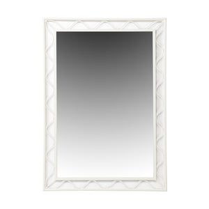 Wildwood Elkins White Wall Mirror 42X30" – Open-Frame Wavy Edge Design, Lightweight Modern Accent For Home Decor 193069