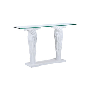 Wildwood Fontana Sculptural Console With Glass Top — Meg Braff Design For Wildwood, Slim 51"W Elegance 193071