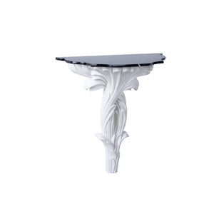 Wildwood Roche Sculptural Palm Console Table In White & Natural Black — Intricate Openwork Accent For Entryways 193072