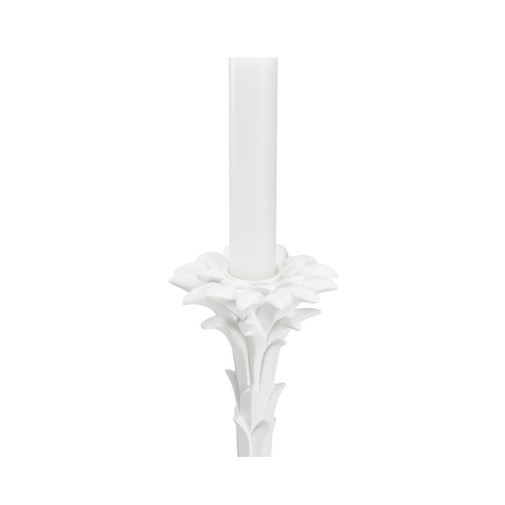 Wildwood Roche Handcrafted Pair Of White Composite Candlesticks By Meg Braff — Rococo-Inspired 16.5" Elegance 193077