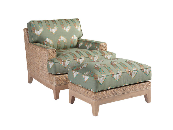 Lexington Tommy Bahama Home Danville Ottoman - Global Transitional Design In Knotty Oak With Unique Textures & Casual Sophistication Newcastle Wood 1930-44-40