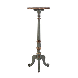 Butler Specialty Company Chatsworth Elegant Round Wood Plant Stand With Vintage Oak Top & Cabriol Legs Pastel Green Poplar Hardwood,Mdf,Oak Or Cherry Veneer 1931482-butler