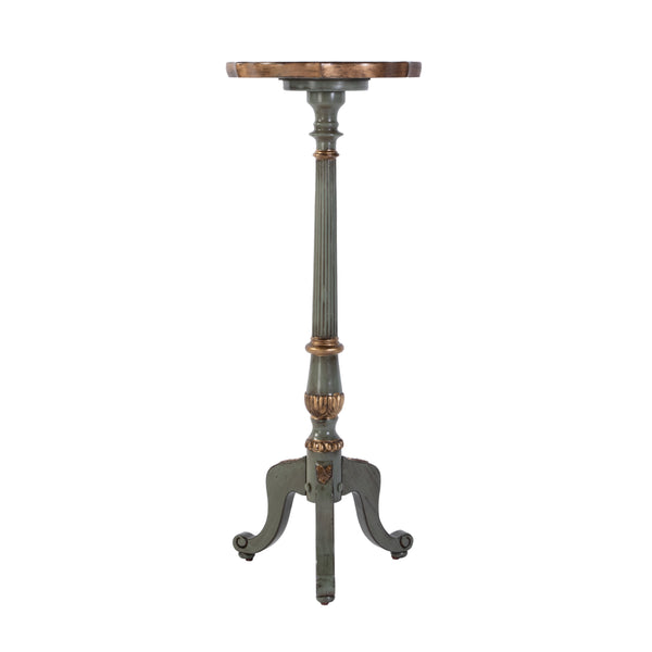 Butler Specialty Company Chatsworth Elegant Round Wood Plant Stand With Vintage Oak Top & Cabriol Legs Pastel Green Poplar Hardwood,Mdf,Oak Or Cherry Veneer 1931482-butler