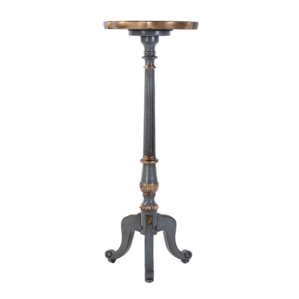 Butler Specialty Company Chatsworth Elegant Round Wood Plant Stand With Vintage Oak Top & Cabriol Legs Pastel Blue Poplar Hardwood,Mdf,Oak Or Cherry Veneer 1931483-butler