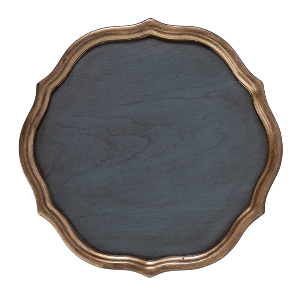 Butler Specialty Company Chatsworth Elegant Round Wood Plant Stand With Vintage Oak Top & Cabriol Legs Pastel Blue Poplar Hardwood,Mdf,Oak Or Cherry Veneer 1931483-butler