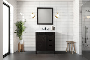 English Elm Brown Bath Vanity with Cultured Marble Top, Soft-Close Drawers, Mirror Included, Durable Storage 93 B2731S00796