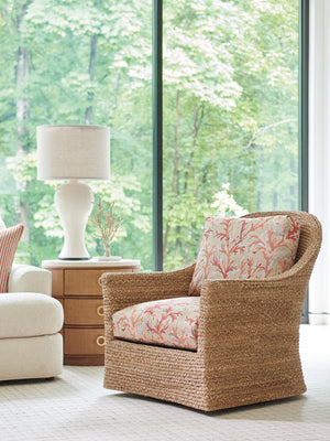 Lexington Tommy Bahama Home Soren Swivel Chair - Luxurious Mid-century Modern Design With Ultra Comfortable Down Cushions  Wood 1934-11sw-42