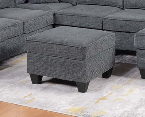 English Elm Contemporary Chenille U-shape Sectional with Usb Charging Chaise and Ottoman Included Gray,Slate B011S02188