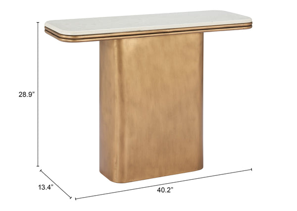 Zuo Modern Cher Console Table - Modern Faux Terrazzo & Steel Design For Chic Entryway Or Living Room Decor White Terrazzo,Steel 110320-zuo-modern