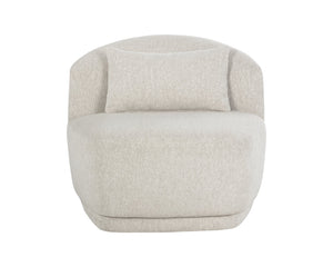 Sunpan Soraya Swivel Armless Chair - Stylish Curved Design for Modern Living Spaces and Comfort Upgrade Dove Cream