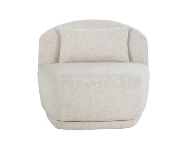 Sunpan Soraya Swivel Armless Chair - Stylish Curved Design for Modern Living Spaces and Comfort Upgrade Dove Cream