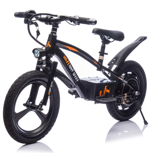 English Elm 24v Kids Electric Dirt Bike 300w Motor 16in Pneumatic Tires Adjustable Seat Ages 5 to 12 Black W1578P335442