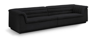 Cascade Black Boucle Fabric Modular Sofa 193Black-S119 Meridian Furniture