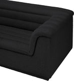 Cascade Black Boucle Fabric Modular Sectional 193Black-Sectional Meridian Furniture