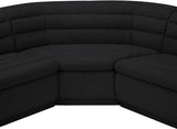 Cascade Black Boucle Fabric Modular Sectional 193Black-Sectional Meridian Furniture