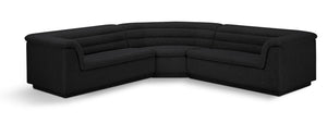 Cascade Black Boucle Fabric Modular Sectional 193Black-Sectional Meridian Furniture