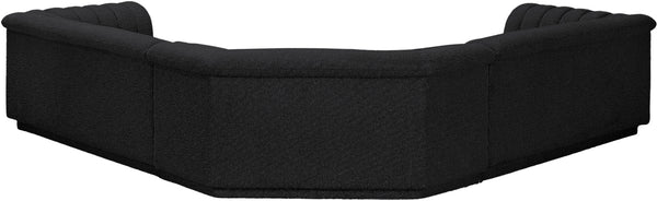 Cascade Black Boucle Fabric Modular Sectional 193Black-Sectional Meridian Furniture