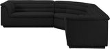 Cascade Black Boucle Fabric Modular Sectional 193Black-Sectional Meridian Furniture