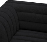 Cascade Black Boucle Fabric Modular Sectional 193Black-Sectional Meridian Furniture