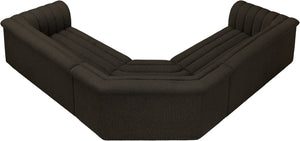 Cascade Brown Boucle Fabric Modular Sectional 193Brown-Sectional Meridian Furniture