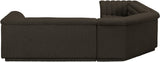 Cascade Brown Boucle Fabric Modular Sectional 193Brown-Sectional Meridian Furniture